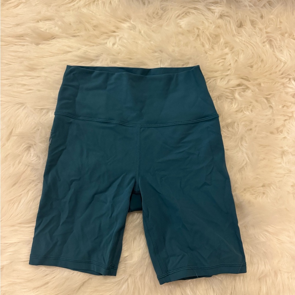 Athleta Teal 7” Biker shorts
